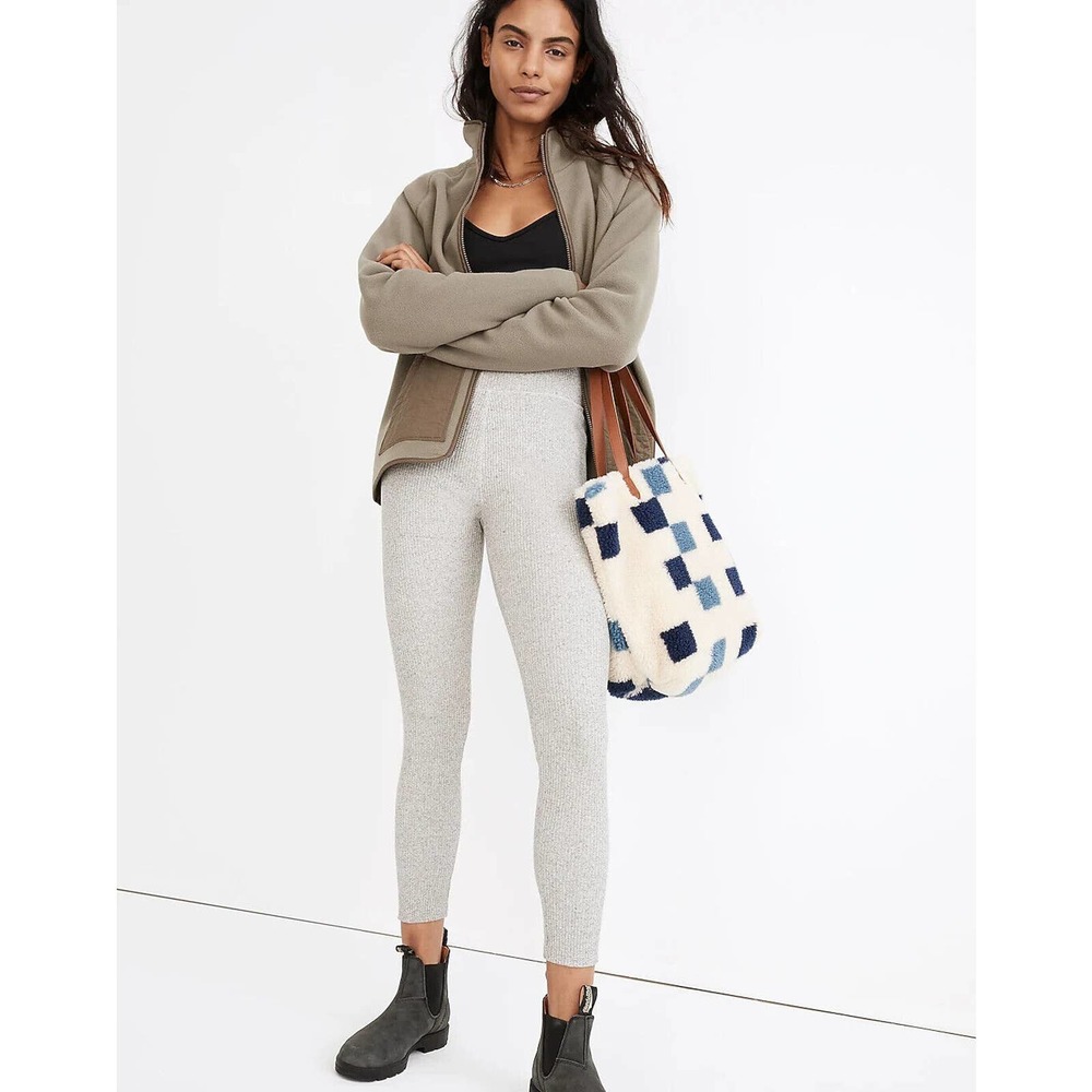 Madewell MWL Superribbed High-Rise 26 Leggings Gray Small